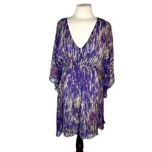 Cottagecore Mayer dress  sz 2 purple green sheer sleeve peasant Babydoll